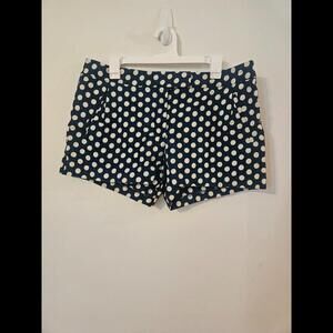 J.Crew Navy and White Polka Dot Shorts Pockets Button Closure 12